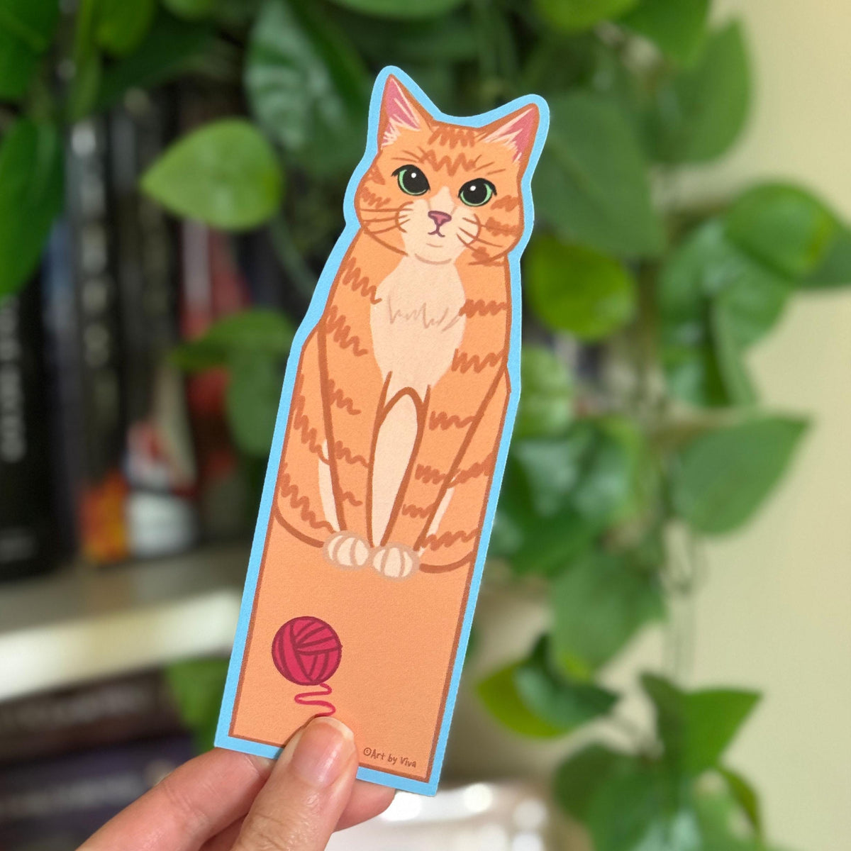 Orange Cat Bookmark, Double-sided Cute Cat Bookmark for Readers