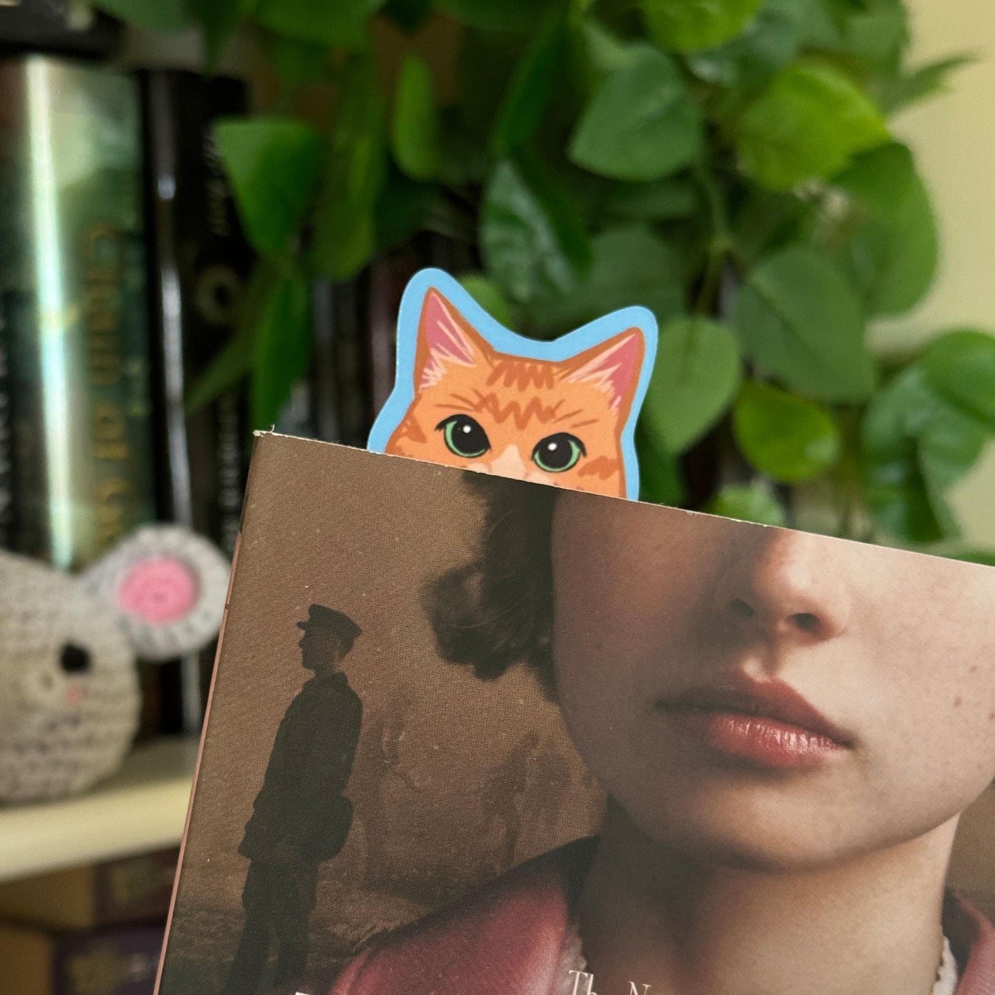 Orange Cat Bookmark, Double-sided Cute Cat Bookmark for Readers