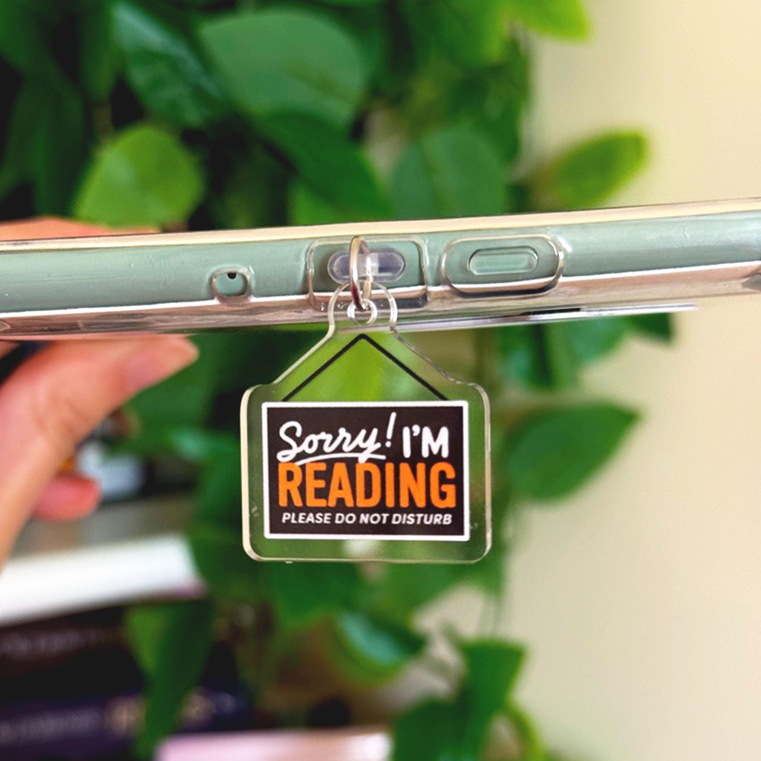 Sorry! I'm Reading - Do Not Disturb Sign Kindle Charm, Kobo Charm & USB-C Dust Plug for Book Lovers, Bookish Accessory