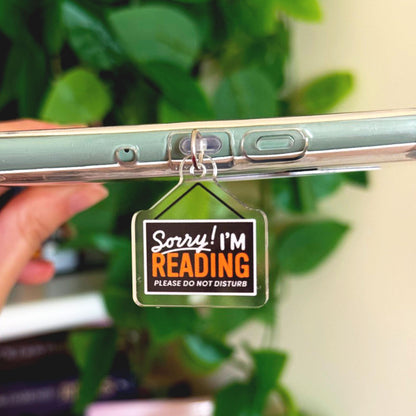 Sorry! I'm Reading - Do Not Disturb Sign Kindle Charm, Kobo Charm & USB-C Dust Plug for Book Lovers, Bookish Accessory