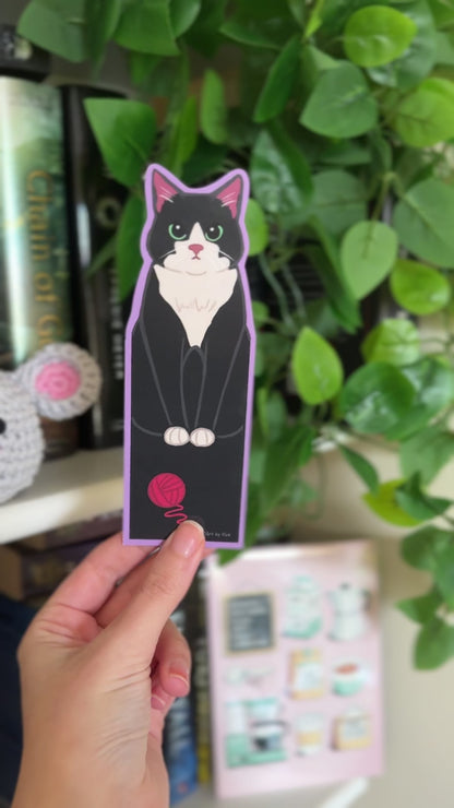 Black Cat Bookmark for Book Lovers, Single Sided Cute Cat Bookmark for Readers